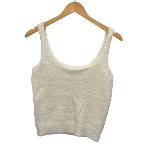 Skims Womens Cozy Soft Knit Scoop‎ Neck Tank Top Off White Size Large/XL